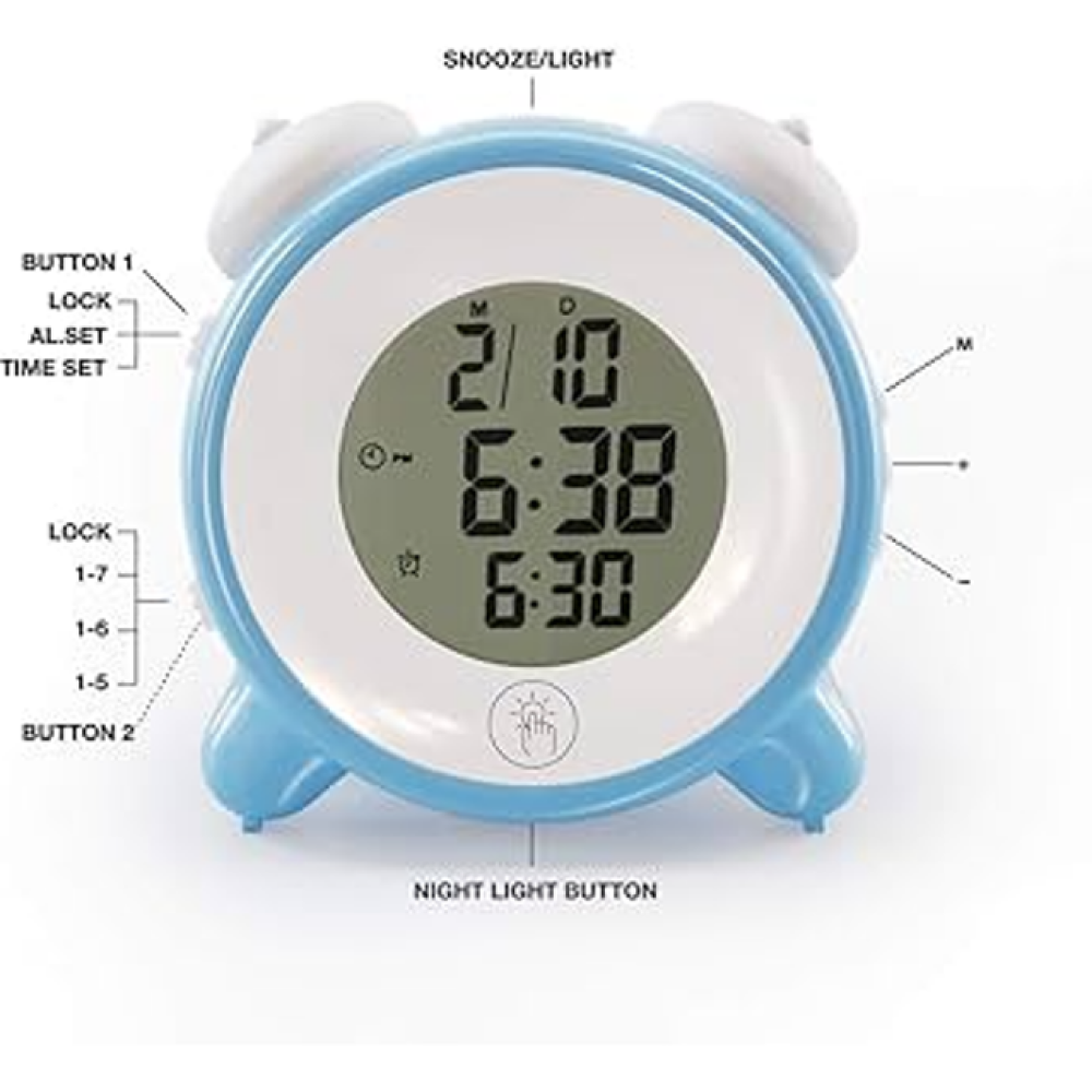 Επιτραπέζιο ρολόι ξυπνητήρι & ημερολόγιο με οθόνη LCD που φωτίζεται DS-3626