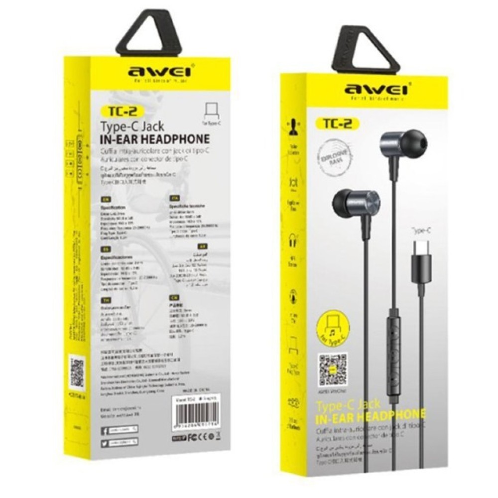 Ακουστικά Handsfree In-Ear Awei TC-2 Type-C