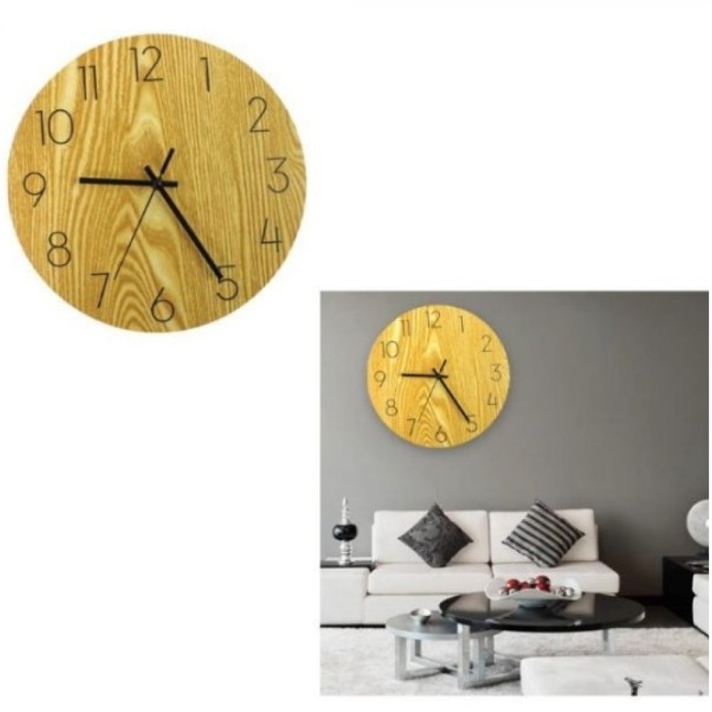 Ξύλινο ρολόι τοίχου 30cm 23366