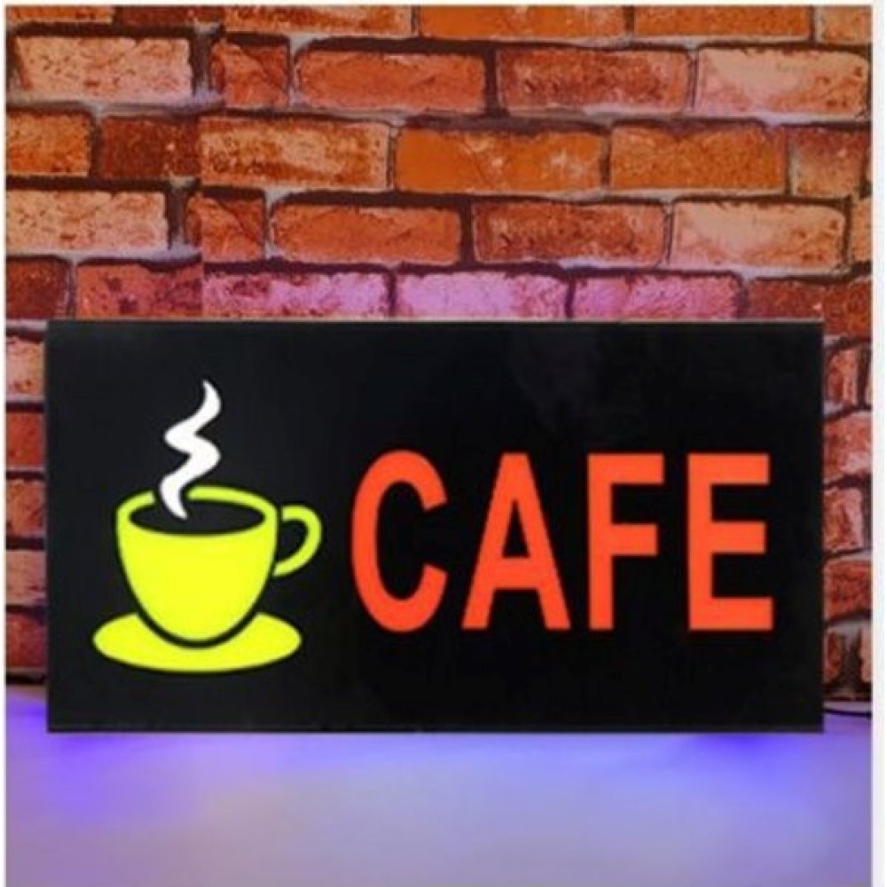 Φωτιζόμενη πινακίδα με led "CAFE"