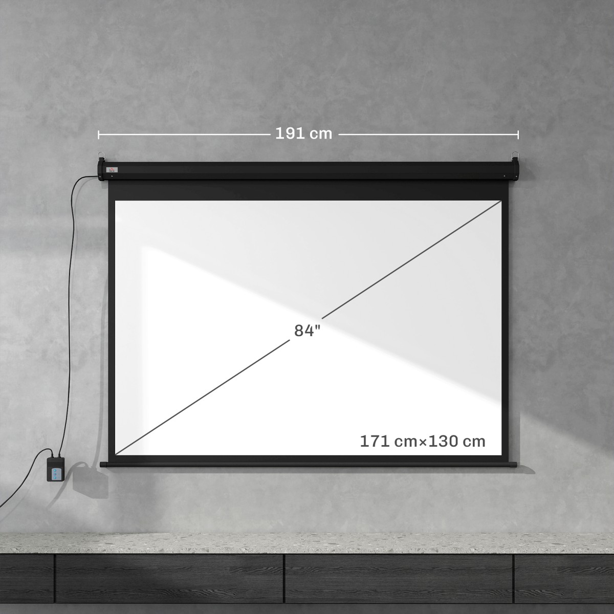 Οθόνη προβολέα, οθόνη προβολής, 84", 4:3, 171x130 cm, μαύρη