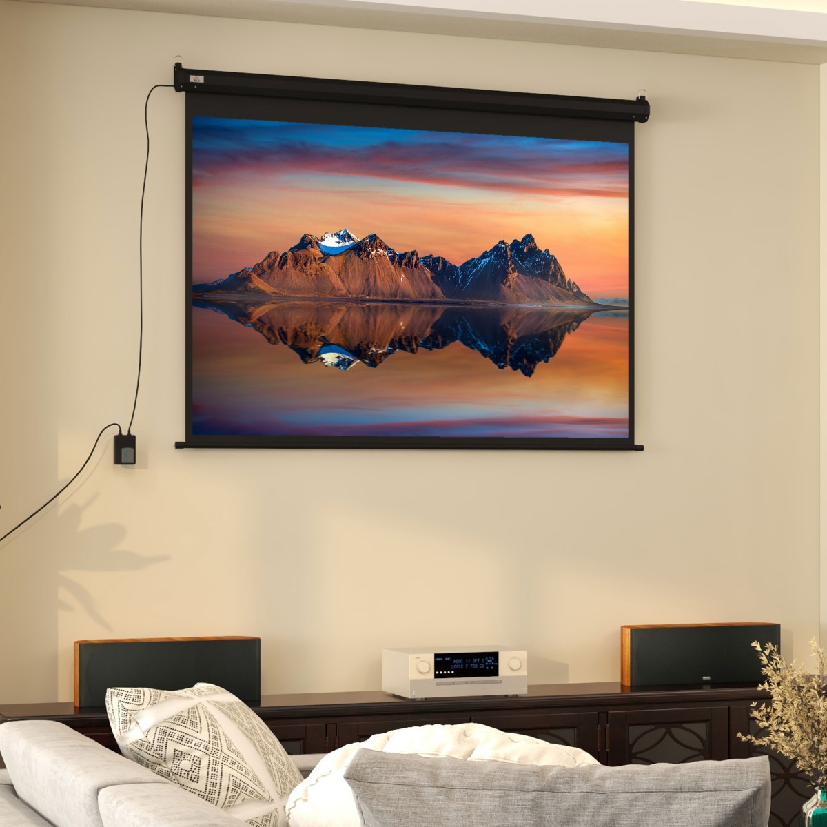 Οθόνη προβολέα, οθόνη προβολής, 84", 4:3, 171x130 cm, μαύρη