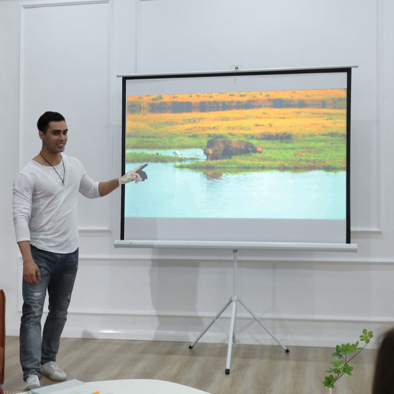 4:3 Οθόνη προβολής κινηματογραφικής οθόνης παρουσίασης για το σπίτι ή το γραφείο Λευκό