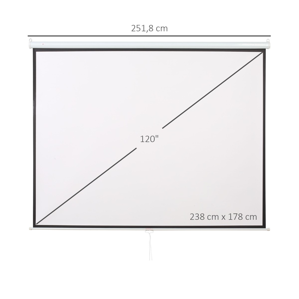 Οθόνη προβολέα 244 x 183 cm 120 ιντσών 4:3/16:9 οθόνη χειροκίνητης προβολής για home cinema