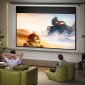 Οθόνη προβολέα 293 x 193 cm 120 ιντσών 16:9 HD 4K ηλεκτρική οθόνη προβολής με τηλεχειριστήριο, λευκό