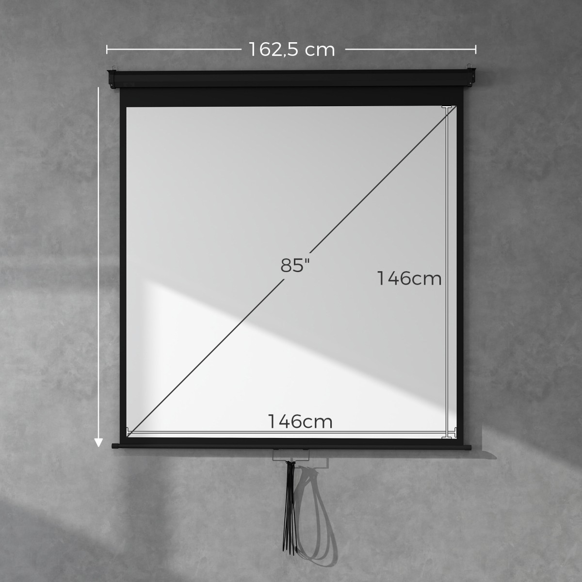 Οθόνη προβολέα 152 x 152 cm 85 ιντσών Οθόνη προβολής 1:1 HD 4K για παρουσιάσεις γραφείου home cinema
