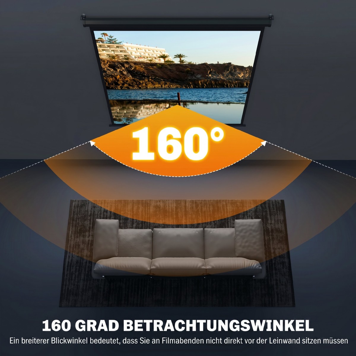 Οθόνη προβολέα 152 x 152 cm 85 ιντσών Οθόνη προβολής 1:1 HD 4K για παρουσιάσεις γραφείου home cinema