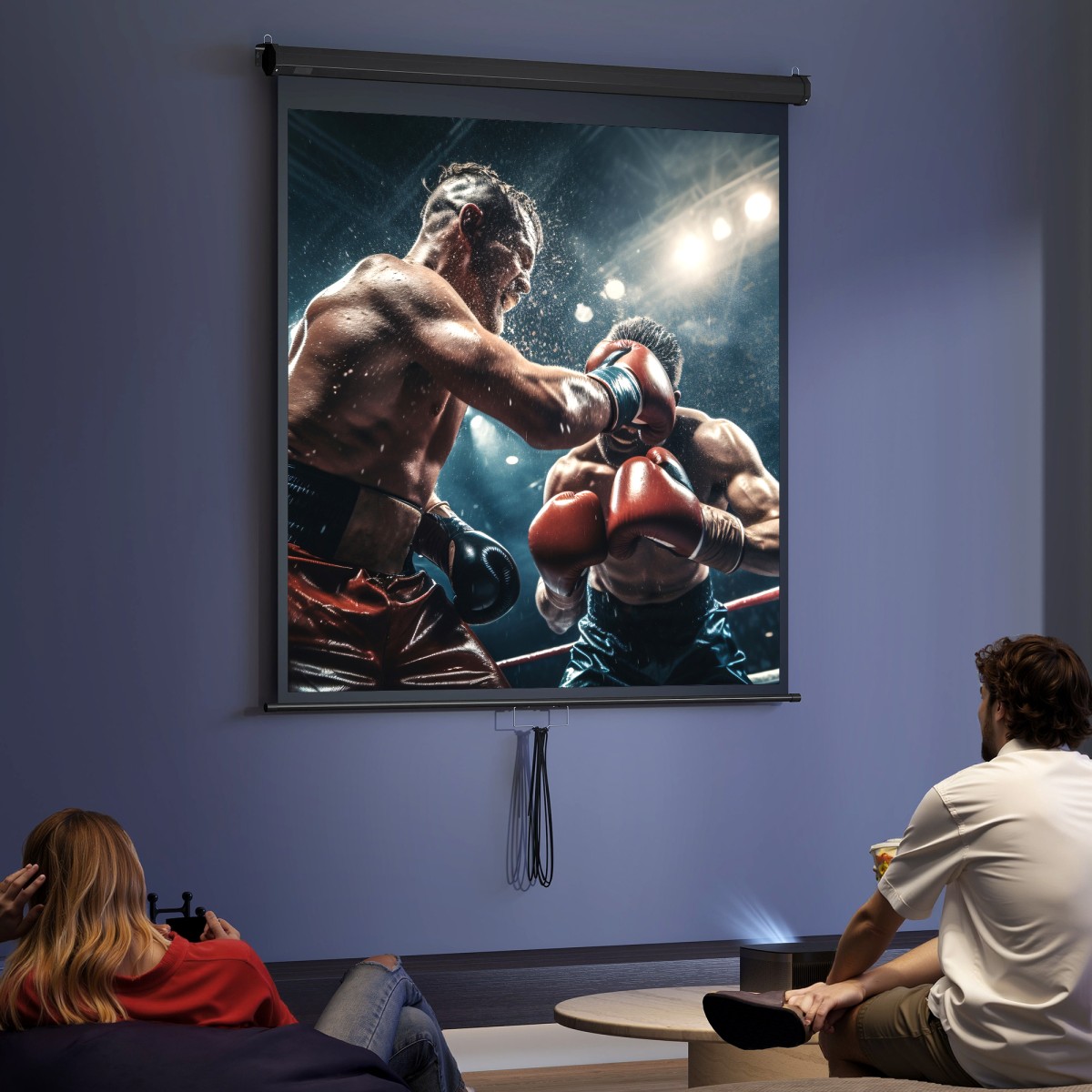 Οθόνη προβολέα 152 x 152 cm 85 ιντσών Οθόνη προβολής 1:1 HD 4K για παρουσιάσεις γραφείου home cinema