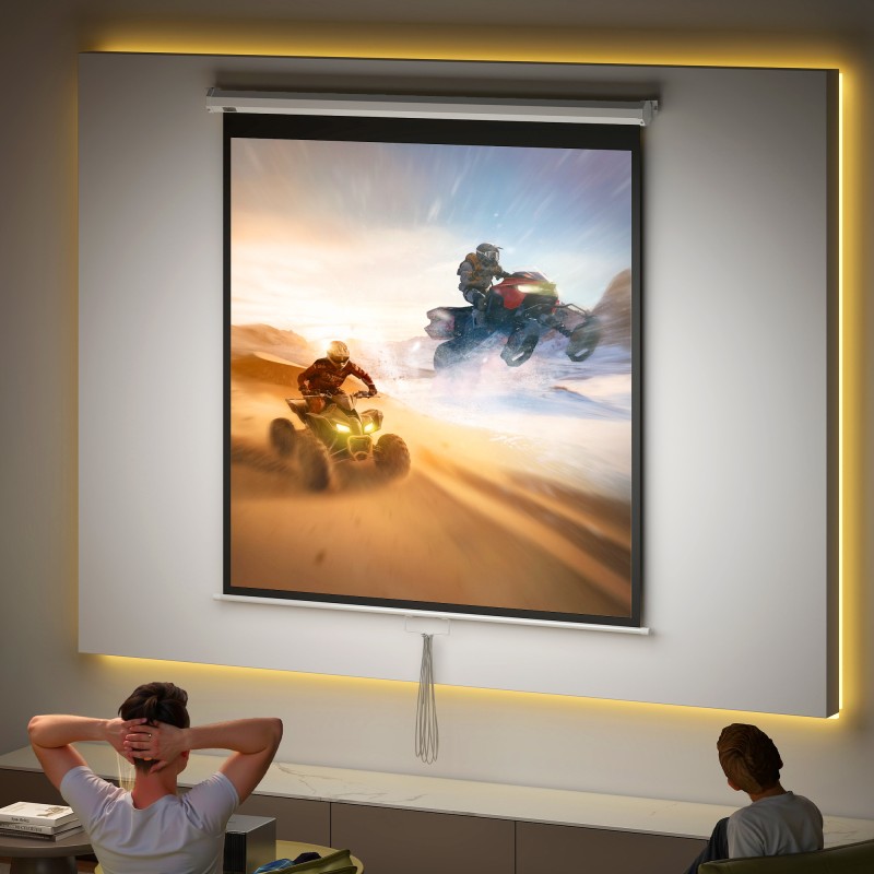 Οθόνη προβολέα 152 x 152 cm 85 ιντσών Οθόνη προβολής 1:1 HD 4K για παρουσιάσεις γραφείου home cinema