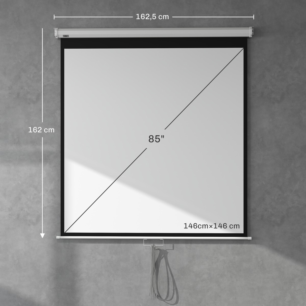 Οθόνη προβολέα 152 x 152 cm 85 ιντσών Οθόνη προβολής 1:1 HD 4K για παρουσιάσεις γραφείου home cinema