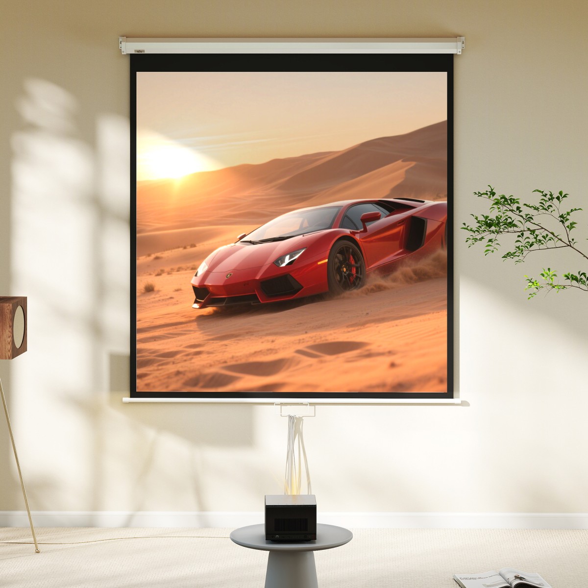 Οθόνη προβολέα 152 x 152 cm 85 ιντσών Οθόνη προβολής 1:1 HD 4K για παρουσιάσεις γραφείου home cinema