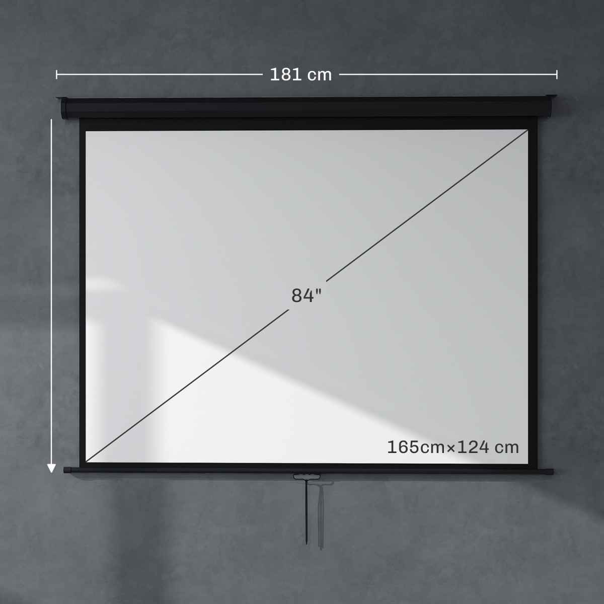 Οθόνη προβολέα 171 x 128 cm 84 ιντσών 4:3 HD 4K οθόνη προβολής πλαστική, μεταλλικό home cinema
