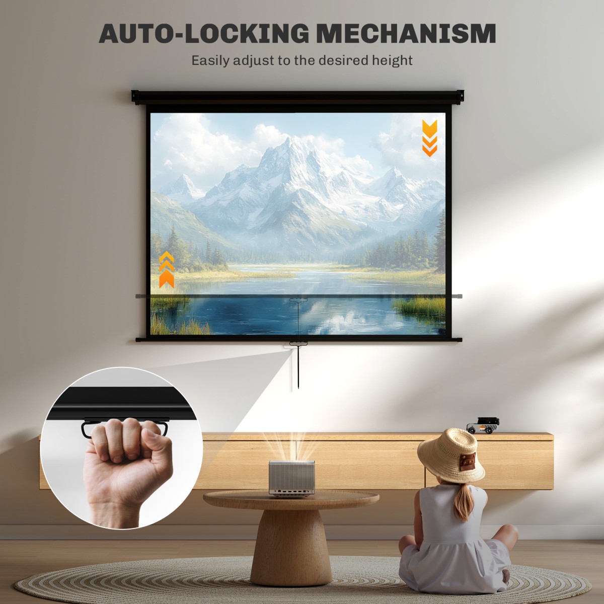Οθόνη προβολέα 171 x 128 cm 84 ιντσών 4:3 HD 4K οθόνη προβολής πλαστική, μεταλλικό home cinema