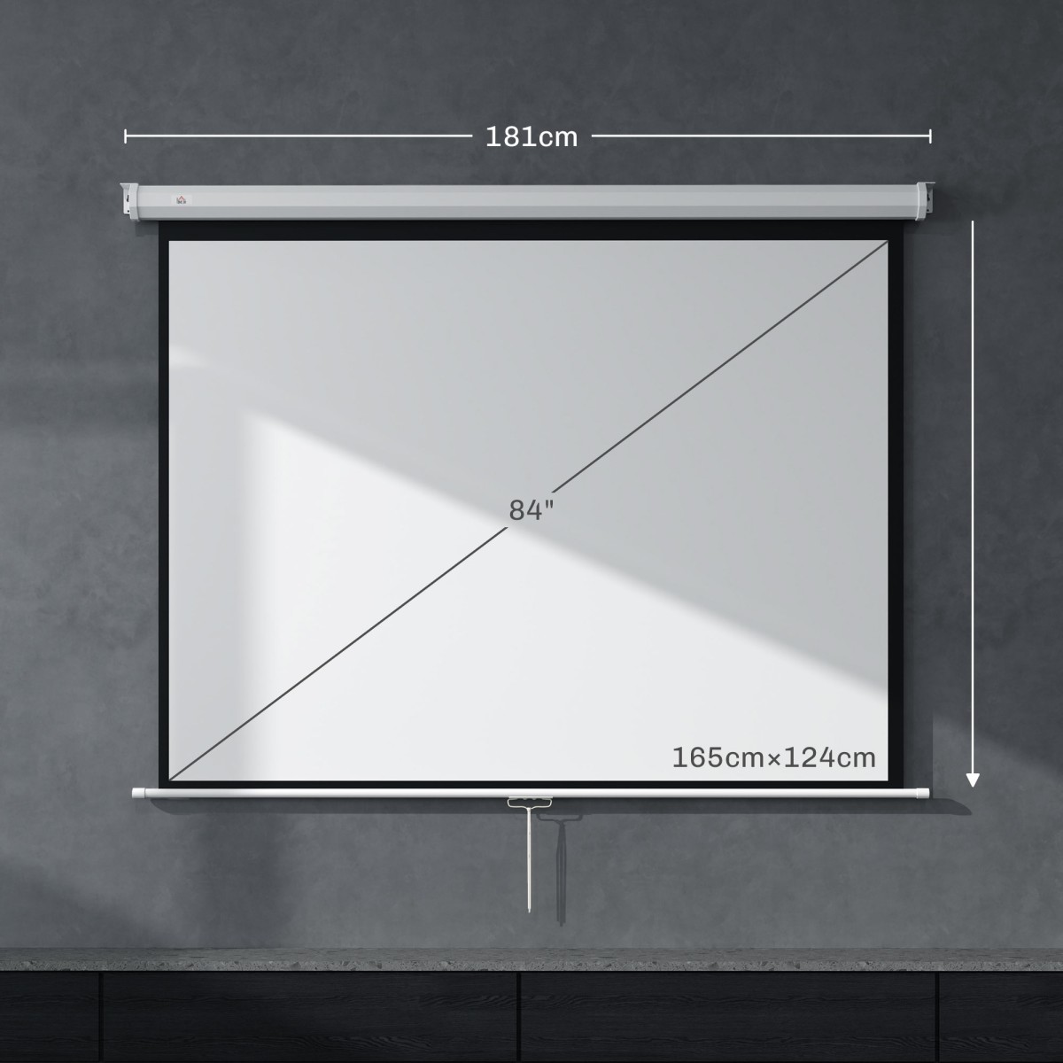 Οθόνη προβολέα 171 x 128 cm 84 ιντσών 4:3 HD 4K οθόνη προβολής πλαστική, μεταλλικό home cinema
