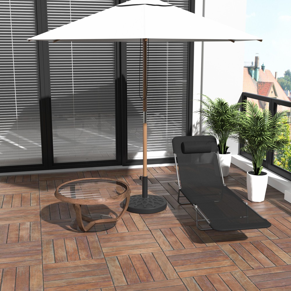 Ξαπλώστρα, αναδιπλούμενη ξαπλώστρα κήπου με μαξιλάρι, ξαπλώστρα, ρυθμιζόμενη με 5 θήκες, ξαπλώστρα κάμπινγκ, φορτώσιμη έως 120 κιλά, κατάλληλη για κήπο, μπαλκόνι και πισίνα, 4 χρώματα (μαύρο)