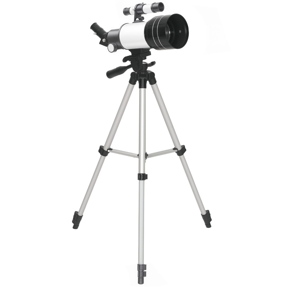 Telescope 70mm Lens 5x24 Telescope Adjustable Tripod Silver