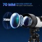 Telescope 70mm Lens 5x24 Telescope Adjustable Tripod Silver