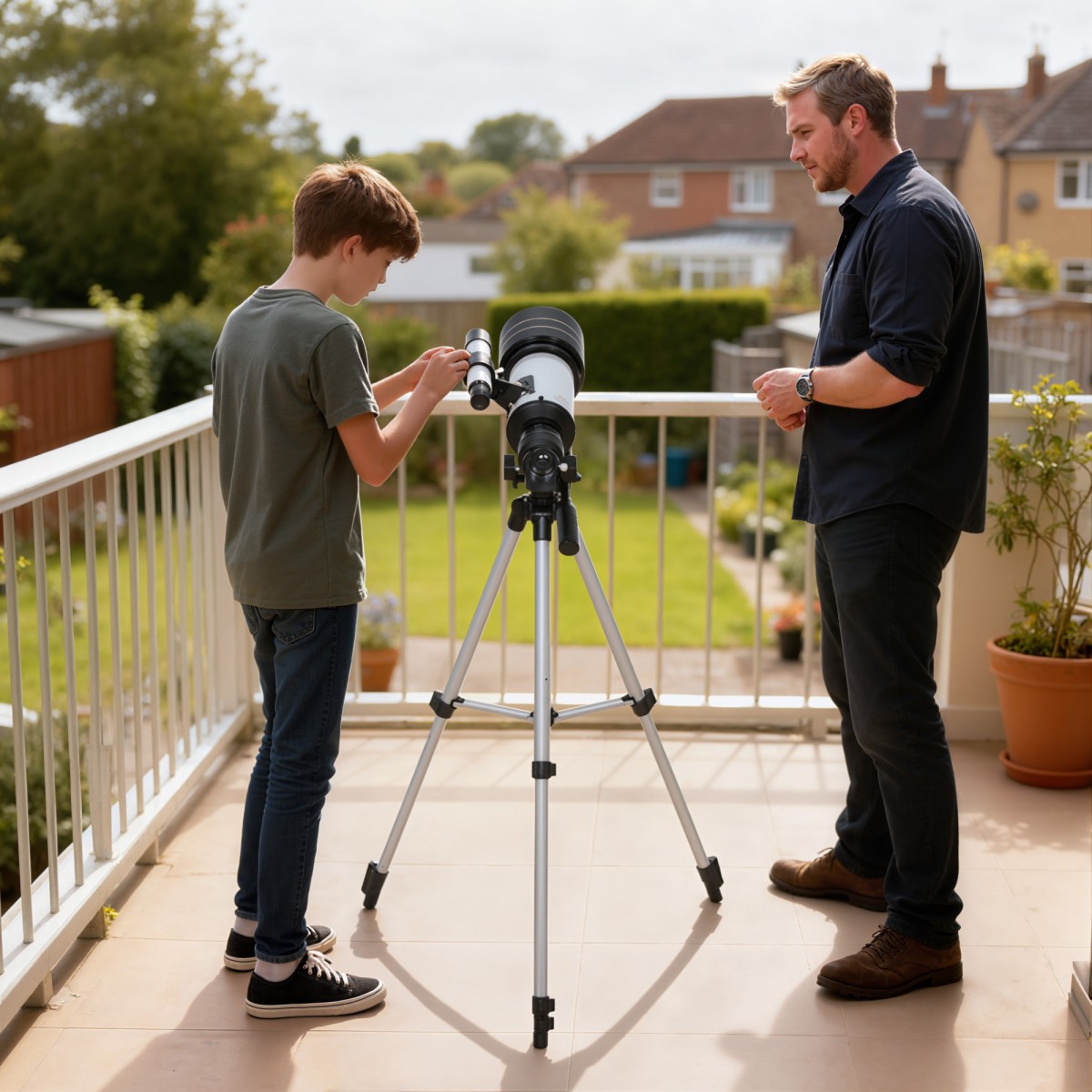 Telescope 70mm Lens 5x24 Telescope Adjustable Tripod Silver