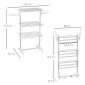 Mobile Clothes Airer Tumble Dryer 3 επιπέδων Αναδιπλούμενο Ασημί + Λευκό