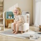 Παιδική πολυθρόνα, βελούδινη πολυθρόνα με αυτιά αρκούδας, φλις κάλυμμα, αφρός, μπεζ