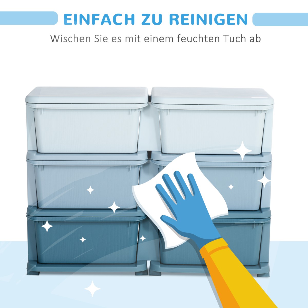 Kids Storage Box Kids Storage Box 3 Συρτάρια Μπλε