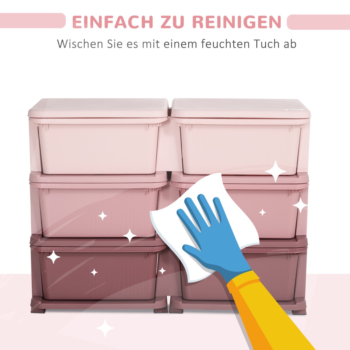 Kids Storage Box Kids Storage Box 3 Συρτάρια Ροζ