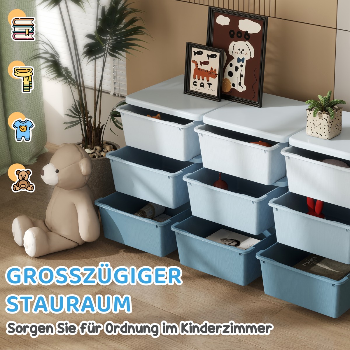Kids Storage Box Kids Storage Box 9 Συρτάρια Μπλε