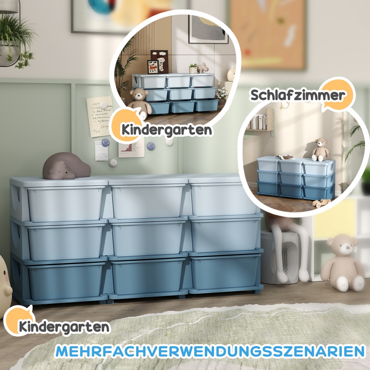 Kids Storage Box Kids Storage Box 9 Συρτάρια Μπλε