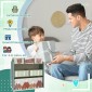 Παιδικό ντουλάπι με 6 υφασμάτινα κουτιά, χαριτωμένο μοτίβο, 63x30x66 cm, πράσινο