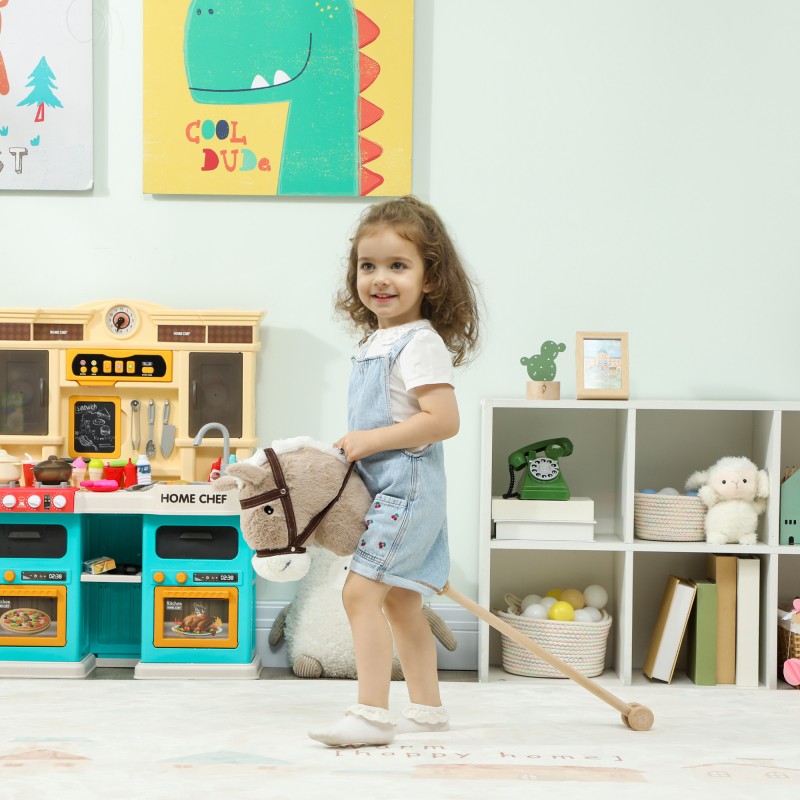 AIYAPLAY Παιχνίδι-άλογο με ήχο, ρόδα, για παιδιά 24+ μηνών, Γκρι