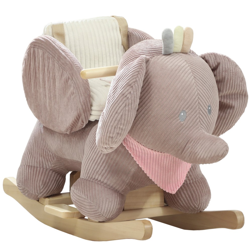 Rocking Animal Elephant Swing Interactive Animal Sounds Ξύλινη κορνίζα για παιδιά 1,5-3 ετών 65 x 32 x 49 cm Καφέ