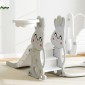 Πλαίσιο αναρρίχησης 4 σε 1 Playset Slide Slide για νήπια Στεφάνη μπάσκετ Πλαστικό σχέδιο κουνελιού γκρι