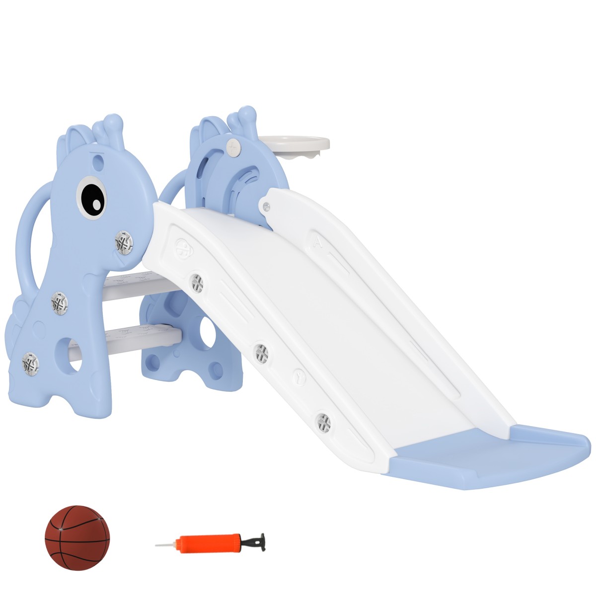 Μπλε μπάλα μπάσκετ 3 σε 1 Kids Giraffe Slide Hoop Hoop