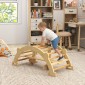 Εσωτερικός σκελετός αναρρίχησης Montessori, ξύλινη αψίδα αναρρίχησης 2 σε 1, για παιδιά 2-4 ετών, 110x52x45 cm, φυσικό ξύλο
