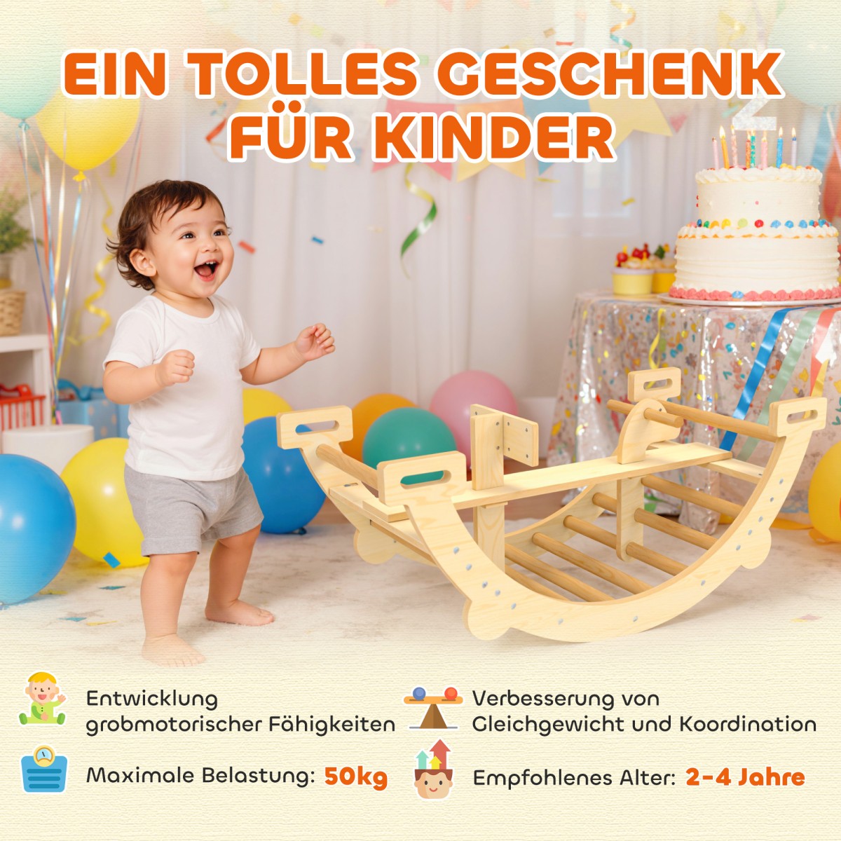 Εσωτερικός σκελετός αναρρίχησης Montessori, ξύλινη αψίδα αναρρίχησης 2 σε 1, για παιδιά 2-4 ετών, 110x52x45 cm, φυσικό ξύλο