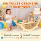 Εσωτερικός σκελετός αναρρίχησης Montessori, ξύλινη αψίδα αναρρίχησης 2 σε 1, για παιδιά 2-4 ετών, 110x52x45 cm, φυσικό ξύλο