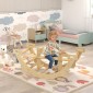 Εσωτερικός σκελετός αναρρίχησης Montessori, ξύλινη αψίδα αναρρίχησης 2 σε 1, για παιδιά 2-4 ετών, 110x52x45 cm, φυσικό ξύλο