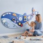 Montessori Motor Skills Board 13-σε-1 Ξύλινη σανίδα απασχολημένης σε σχήμα φάλαινας Επιτοίχιος πίνακας δραστηριοτήτων με ρολόι ξυλόφωνου
