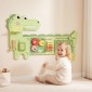 Montessori Motor Skills Board Ξύλινη σανίδα απασχολημένης σανίδας δεινόσαυρος σε τοίχο με ξυλόφωνο Clock Gears Sound Sticks