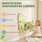 Montessori Motor Skills Board Ξύλινη σανίδα απασχολημένης σανίδας δεινόσαυρος σε τοίχο με ξυλόφωνο Clock Gears Sound Sticks
