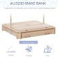 Sandpit 106x106 cm παιδικό sandbox από ξύλο με ρυθμιζόμενο ύψος πάγκους κάλυψης πλάτες μπλε