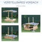 Sandpit 106x106 cm παιδικό sandbox από ξύλο με ρυθμιζόμενο ύψος πάγκους κάλυψης πλάτες μπλε