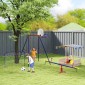 Sandpit 106x106 cm παιδικό sandbox από ξύλο με ρυθμιζόμενο ύψος πάγκους κάλυψης πλάτες μπλε