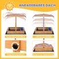 Sandpit 107,5 x 107,5 cm παιδικό sandbox με ρυθμιζόμενο ύψος, ξύλινο σκάμμα για παιδιά 3-7 ετών για εξωτερική βεράντα κήπου μπαλκόνι