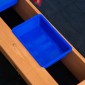 Sandpit 107,5 x 107,5 cm παιδικό sandbox με ρυθμιζόμενο ύψος, ξύλινο σκάμμα για παιδιά 3-7 ετών για εξωτερική βεράντα κήπου μπαλκόνι