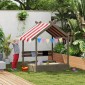 Sandpit with Sun Shade Playhouse Design with Toy Set Treated Solid Wood 124 x 116 x 146 cm Γκρι