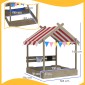 Sandpit with Sun Shade Playhouse Design with Toy Set Treated Solid Wood 124 x 116 x 146 cm Γκρι