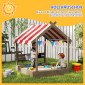 Sandpit with Sun Shade Playhouse Design with Toy Set Treated Solid Wood 124 x 116 x 146 cm Γκρι