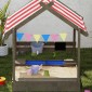 Sandpit with Sun Shade Playhouse Design with Toy Set Treated Solid Wood 124 x 116 x 146 cm Γκρι