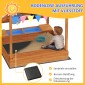 Sandpit with Sun Shade, Playhouse Design, with Toy Set, Επεξεργασμένο Μασίφ Ξύλο, 124 x 116 x 146 cm, Πράσινο